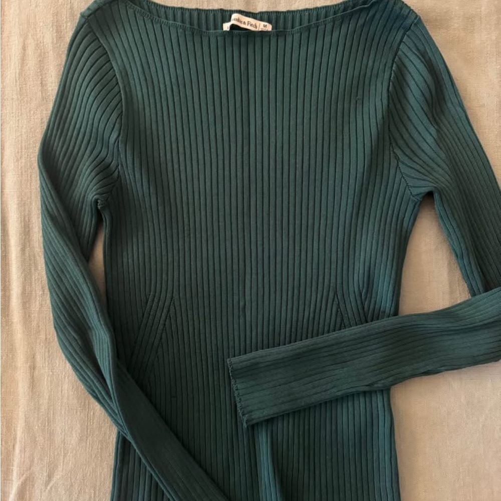 Abercrombie & Fitch Forest Green Ribbed Top